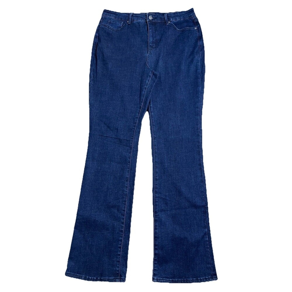 NYDJ Jeans Womens 14 Tall 34x32 Blue Billie Mini Bootcut Lift Tuck Denim